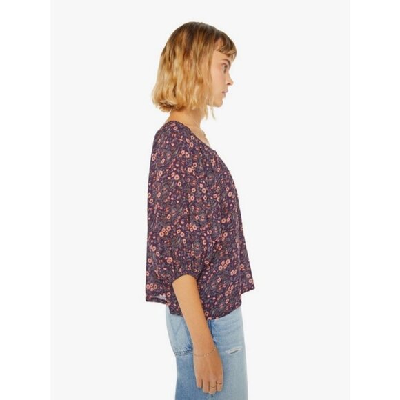 💕NATALIE MARTIN💕 Ella Top ~ Petite Fleur Print Aubergine In Pink Large NWT - Picture 3 of 11
